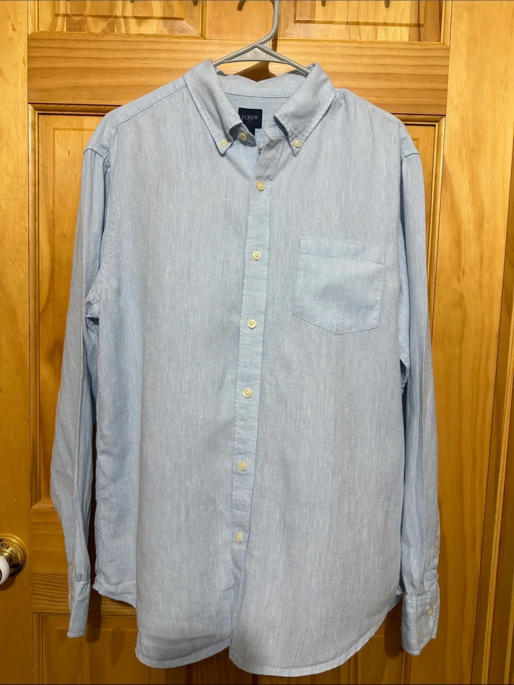 J. Crew Light Blue Linen Blend Button-Down Shirt Men’s Shirt. Beachy, Resort,